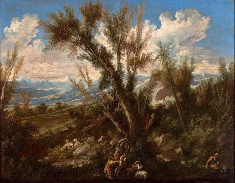 Alessandro Magnasco Landscape with Shepherds France oil painting art